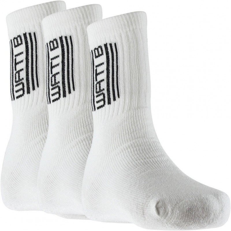 WATI B Lot de 3 paires de Chaussettes Garçon Coton LOG Blanc Noir