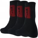 WATI B Lot de 3 paires de Chaussettes Garçon Coton LOG Noir Rouge