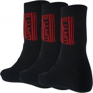 WATI B 3 paires de Chaussettes Garçon Coton LOG Noir Rouge