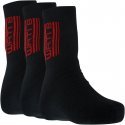 WATI B Lot de 3 paires de Chaussettes Garçon Coton LOG Noir Rouge