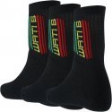 WATI B Lot de 3 paires de Chaussettes Garçon Coton LOG Noir Multicolore