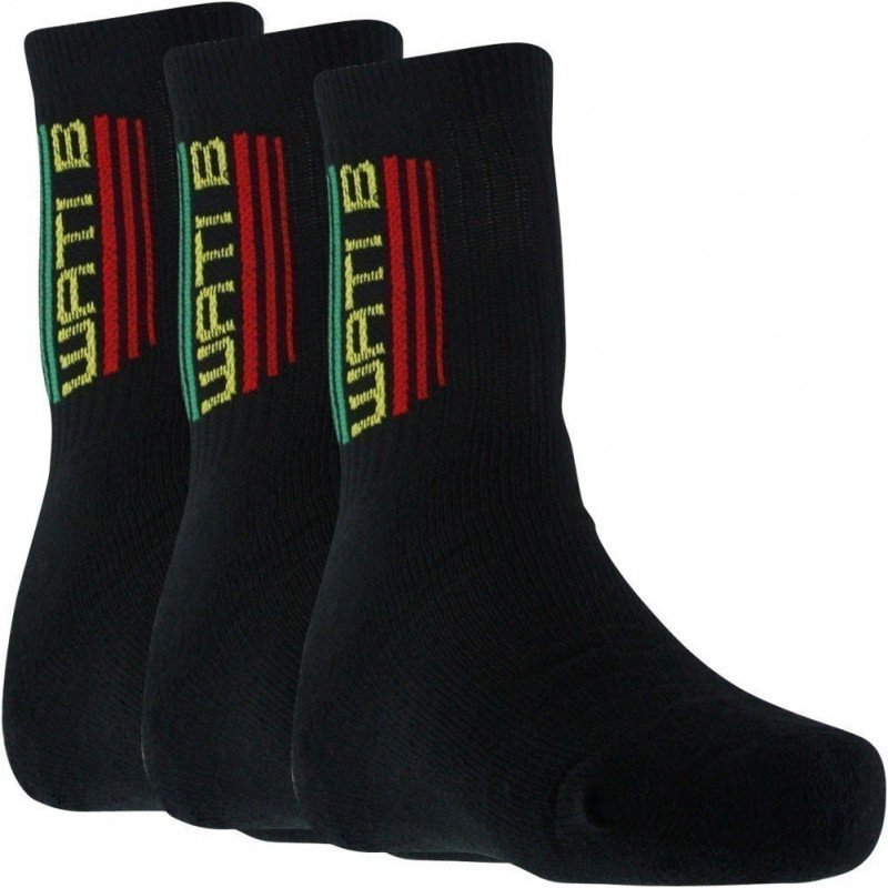 WATI B Lot de 3 paires de Chaussettes Garçon Coton LOG Noir Multicolore