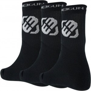 FREEGUN 3 paires de Chaussettes Garçon Coton LOG Noir Blanc