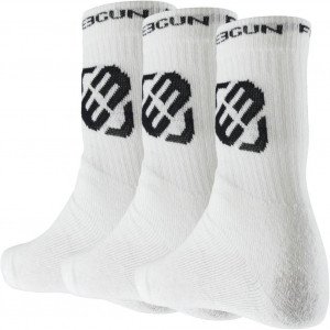 FREEGUN 3 paires de Chaussettes Garçon Coton LOG Blanc Noir