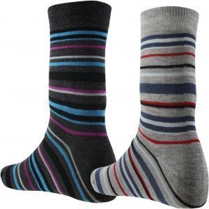 CLASSIC 2 paires Chaussettes Homme RAYURES Anthracite Souris Roug