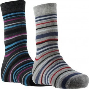 CLASSIC 2 paires Chaussettes Homme RAYURES Anthracite Souris Roug