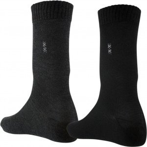 CLASSIC 2 paires de Chaussettes Homme CLAS Croix Anthracite Noir