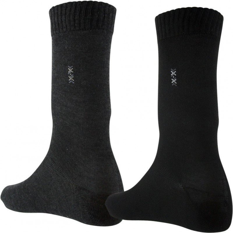 CLASSIC Lot de 2 paires de Chaussettes Homme Microfibre CLAS Croix Anthracite Noir