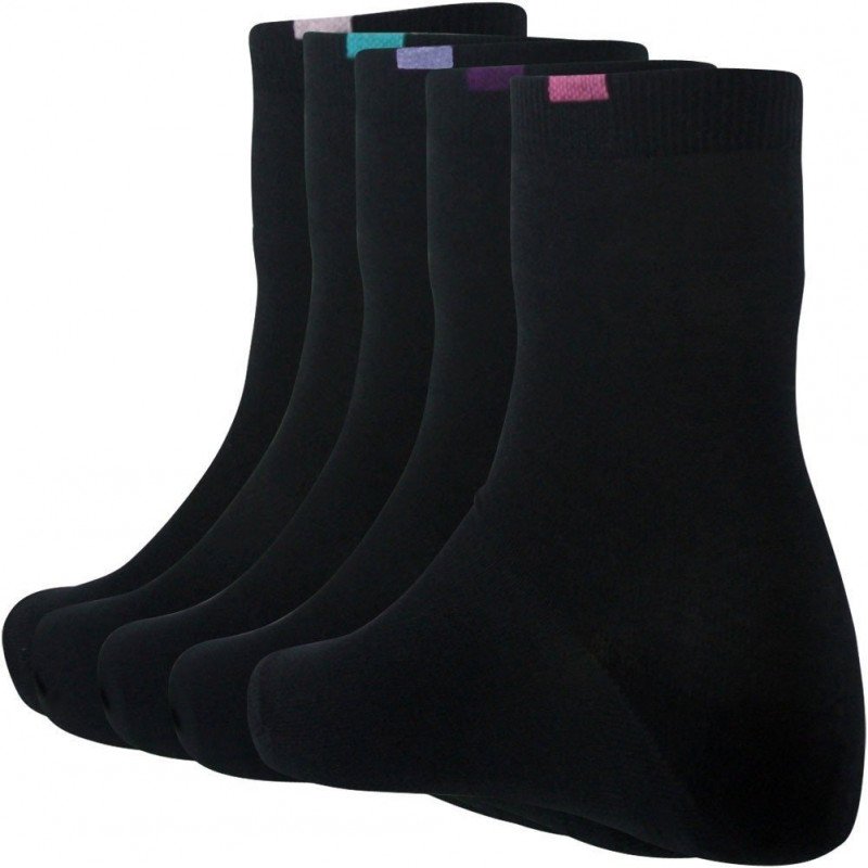 DIM Lot de 5 paires de Chaussettes Femme Coton ECODIM Noir