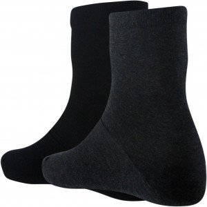 DIM 2 paires de Chaussettes Femme Coton PURCOTON Anthracite Noir
