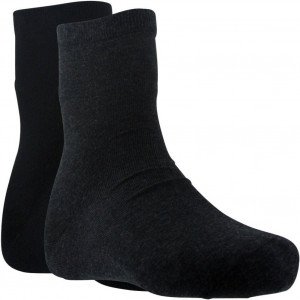 DIM Lot de 2 paires de Chaussettes Femme Coton PURCOTON Anthracite Noir