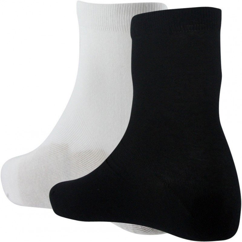 DIM Lot de 2 paires de Mi-chaussettes Femme Coton PURCOTON Blanc Noir