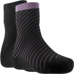 DIM Lot de 2 paires de Chaussettes Femme Coton STYLE Anthracite Violet