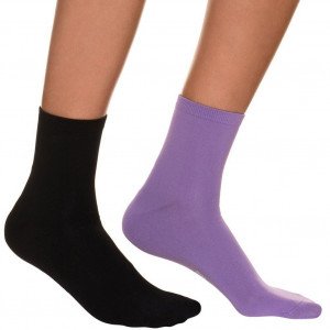 DIM 2 paires Mi-chaussettes Femme Microfibre SKIN Violet Noir