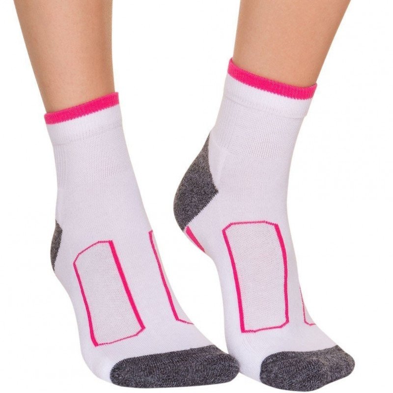 DIM Mi-chaussettes Femme Coton ULTRA Blanc Rose