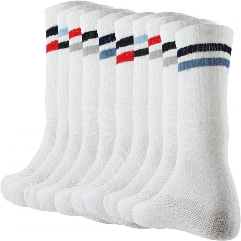 TWINDAY Lot de 10 paires de Chaussettes Homme Coton SPORT Blanc