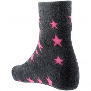 TWINDAY Chaussettes Femme Microfibre DOUCE Etoile Gris Rose