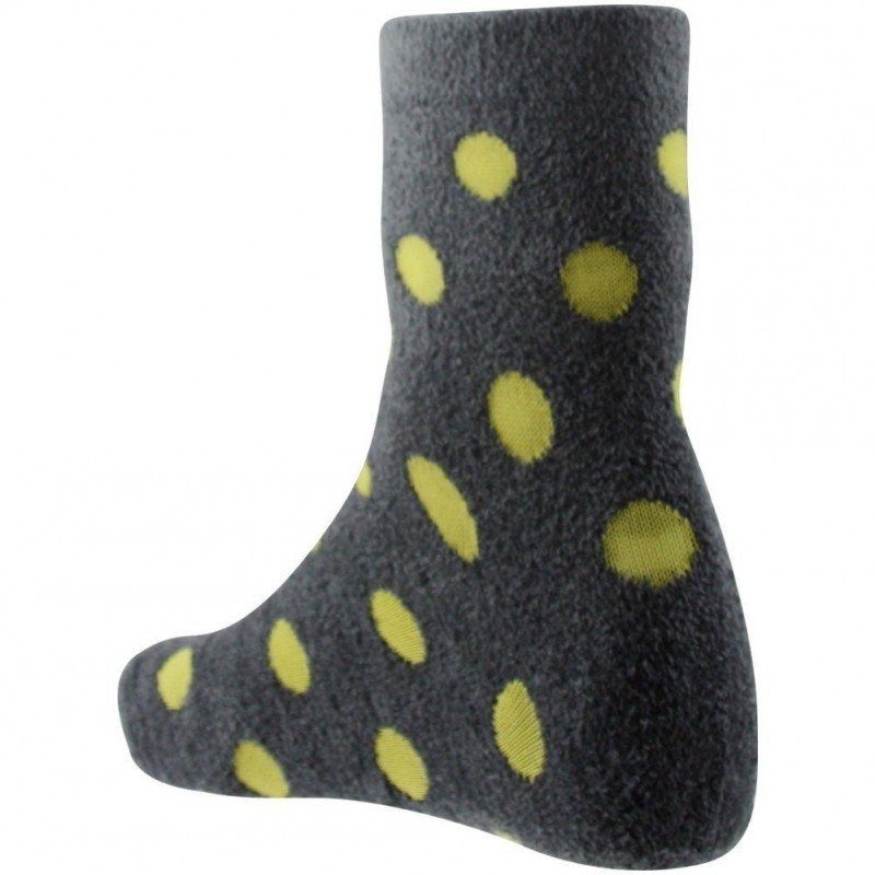 TWINDAY Chaussettes Femme Microfibre DOUCE Pois Gris Jaune