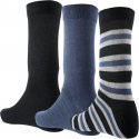 TWINDAY Lot de 3 paires de Chaussettes Homme Microcoton NICE STRIPES Gris Marine