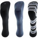 TWINDAY Lot de 3 paires de Chaussettes Homme Microcoton NICE STRIPES Gris Marine