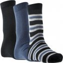 TWINDAY Lot de 3 paires de Chaussettes Homme Microcoton NICE STRIPES Gris Marine