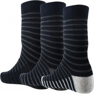 TWINDAY 3 paires Chaussettes Homme Coton DISCRETSTRIPE Marin Gris