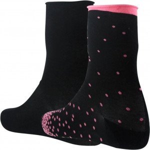 TWINDAY 2 paires Chaussettes Femme Coton PLUIE DE POIS Noir Rose