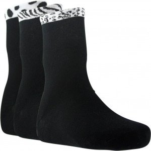 TWINDAY 3 paires de Chaussettes Femme Coton BORDS ANIMAUX Noir