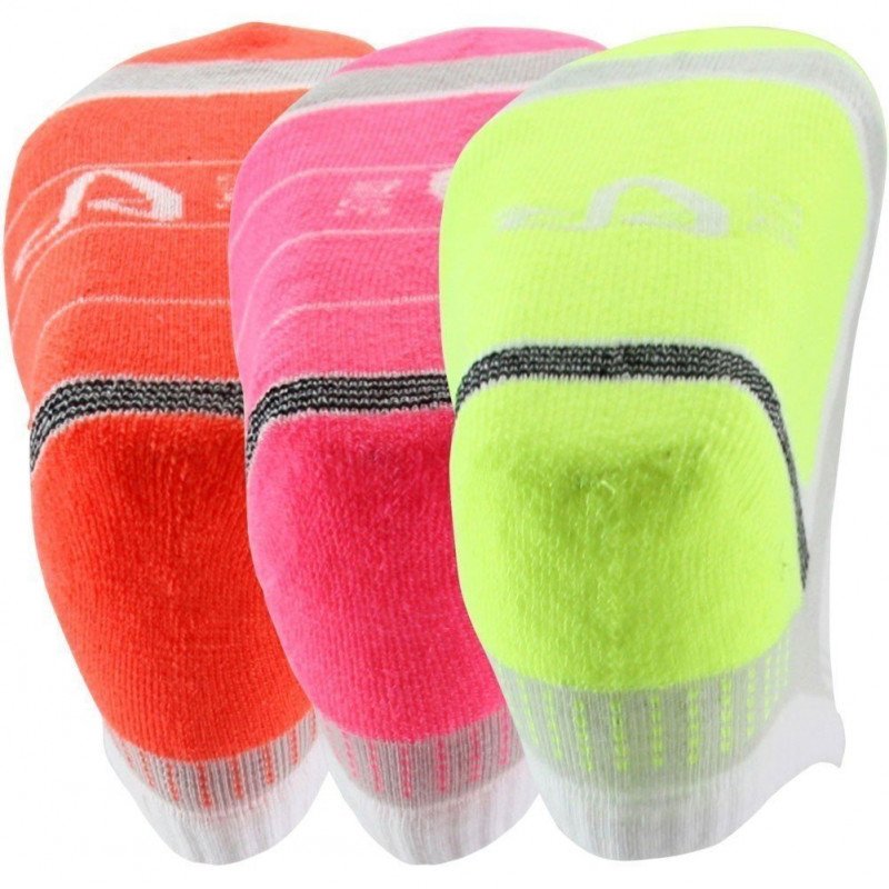 SOCKS EQUIPEMENT Lot de 3 paires de Socquettes Femme Microcoton TECHNIQUE Blanc Multicolore