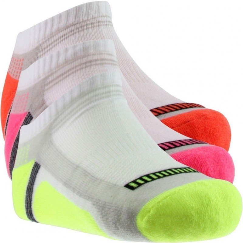 SOCKS EQUIPEMENT Lot de 3 paires de Socquettes Femme Microcoton TECHNIQUE Blanc Multicolore