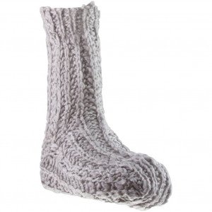 TWINDAY Chaussettes Femme Microfibre TRICOTE MAIN Beige