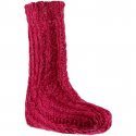 TWINDAY Chaussettes Femme Microfibre TRICOTE MAIN Framboise