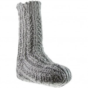 TWINDAY Chaussettes Femme Microfibre TRICOTE MAIN Gris