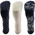 TWINDAY Lot de 3 paires de Chaussettes Femme Coton FLEURSPOIS Marine