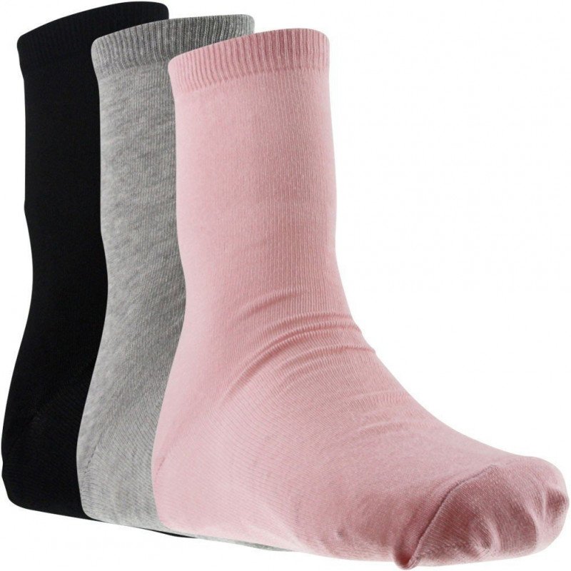 TWINDAY Lot de 3 paires de Chaussettes Femme Coton COLORES Gris chiné Noir Rose