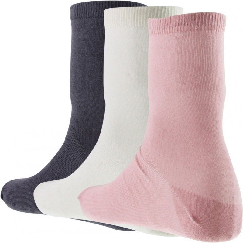 TWINDAY Lot de 3 paires de Chaussettes Femme Coton COLORES Anthracite Rose Beige