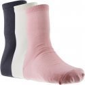 TWINDAY Lot de 3 paires de Chaussettes Femme Coton COLORES Anthracite Rose Beige