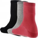 TWINDAY Lot de 3 paires de Chaussettes Femme Coton COLORES Noir Fuchsia Gris chiné