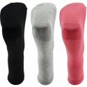 TWINDAY Lot de 3 paires de Chaussettes Femme Coton COLORES Noir Fuchsia Gris chiné