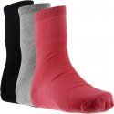 TWINDAY Lot de 3 paires de Chaussettes Femme Coton COLORES Noir Fuchsia Gris chiné