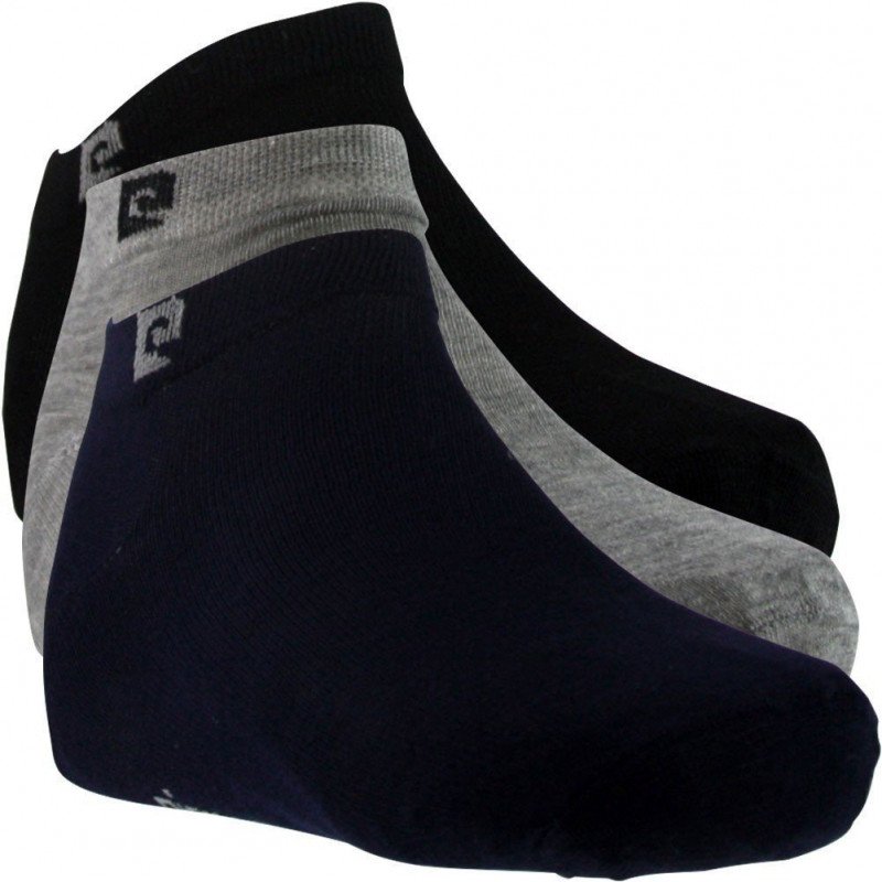 PIERRE CARDIN Lot de 3 paires de Socquettes Homme Coton DONNA Marine Gris Noir