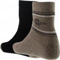 LANDSFORD Lot de 2 paires de Chaussettes Femme Laine ANGORA Beige Noir