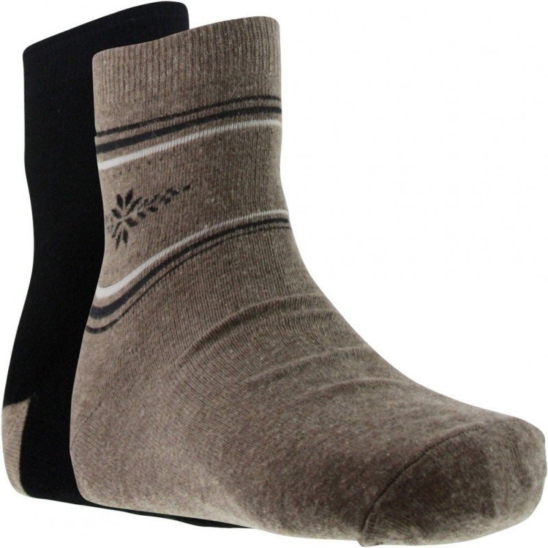 LANDSFORD Lot de 2 paires de Chaussettes Femme Laine ANGORA Beige Noir