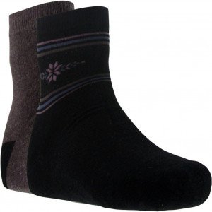 LANDSFORD Lot de 2 paires de Chaussettes Femme Laine ANGORA Noir Chocolat