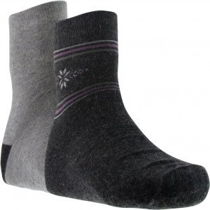 LANDSFORD 2 paires Chaussettes Femme Laine ANGORA Anthra Souris