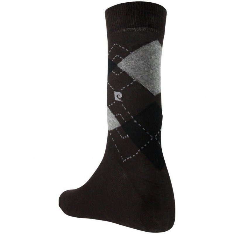 Chaussettes Homme JACQUARD Marron et Gris