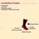 LABONAL Chaussettes Homme Laine COTES Noir