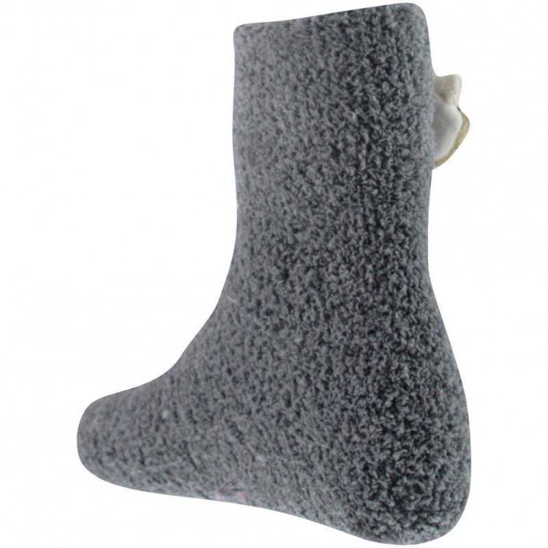 Chaussettes Femme DOUDOU TETE 3D Gris et Clair