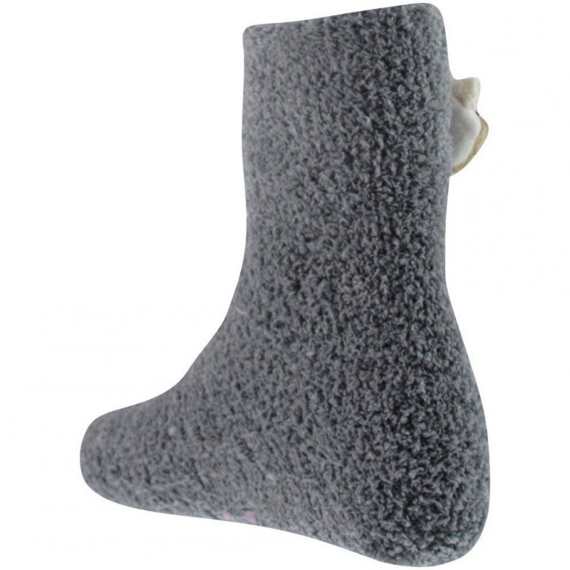 TWINDAY Chaussettes Femme Microfibre DOUDOU TETE 3D Gris