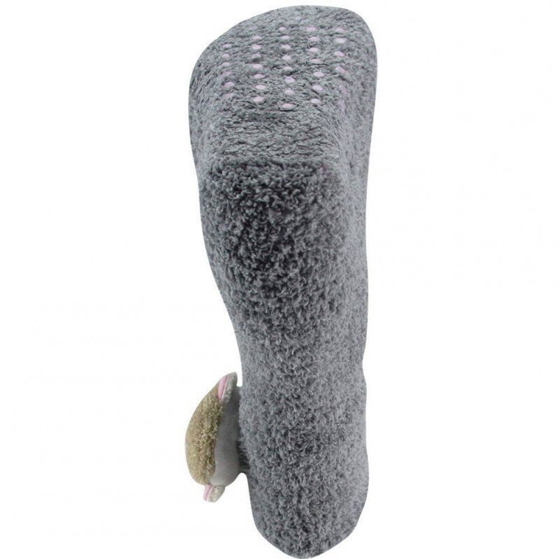 TWINDAY Chaussettes Femme Microfibre DOUDOU TETE 3D Gris